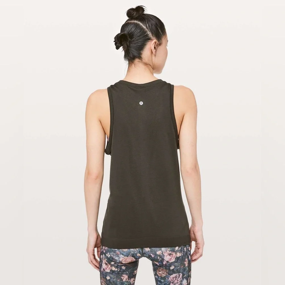 Lululemon Swiftly Breeze Tank *Relaxed Fit in Dark Olive Size 12